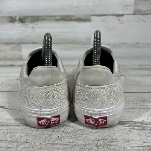Vans Womens Iridescent Asher Deluxe Comfort Slip-On Flats‎ Shoes White Size 7.5 - Picture 3 of 8